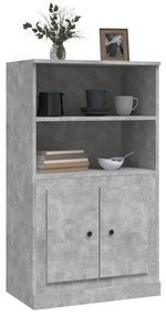 betonszürke szerelt fa magasszekrény 60x35,5x103,5 cm