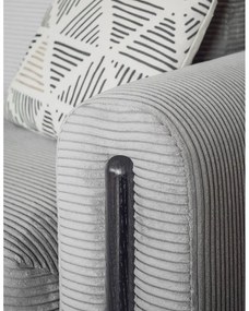 Világosszürke kordbársony kinyitható-tárolóhelyes kanapé 244 cm Arcadova – ELTAP