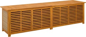 vidaXL Kerti Tároló Doboz 185 L Tömör Akácfa 200 x 50 x 56 cm Bézs
