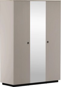 Szekrény tükörrel, szürkésbarna Taupe/silverjack tölgy, DOMCA 3D