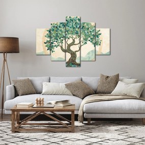 Kép – Elegáns mozaik fával (150x105 cm)
