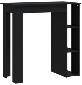 fekete szerelt fa bárasztal polccal 102 x 50 x 103,5 cm