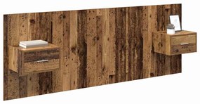 Fejtámla Szekrénnyel fiókkal fejtámlával 3 pcs Öreg fa Faanyag