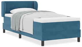 Boxspring Ágy Matraccal Sötétkék 90x190 cm Velúros