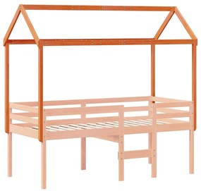 viaszbarna tömör fenyőfa gyerekágytető 207 x 80,5 x 151,5 cm