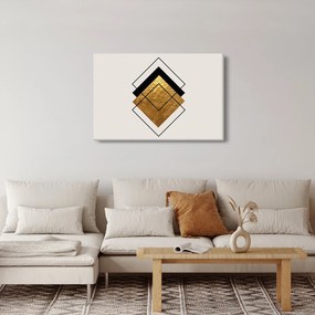 Kép - Absztrakció arany és fehér N⁰1 (90x60 cm)