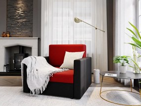Modern ARIA 80 kinyitható kanapé - fekete / piros
