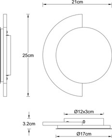 Globo 78393-12 - LED fali lámpatest ROJAS LED/12W/230V 3000K