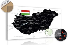 Parafa kép stílusos fekete Magyarország térkép