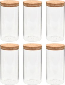 vidaXL 6 db üvegedény parafa fedéllel 1100 ml