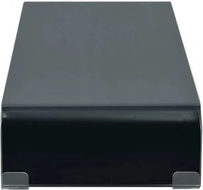 Fekete üveg TV/monitor állvány 80x30x13 cm