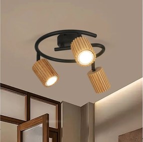 Brilagi - MODERN WOOD spotlámpa 3xGU10/8W/230V fa/fekete