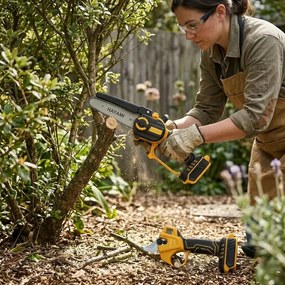 Nagy HAYAMI HA-1008-1 3 az 1-ben AKU készlet - fűrész + metszőolló + hosszabbító rúd 2,4 m