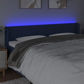 kék szövet LED-es fejtámla 183 x 16 x 78/88 cm