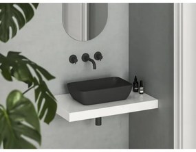 Ravak XJX0D150000 - Ráépített mosdó CERAMIC SLIM 50x31 cm kerámia/fekete