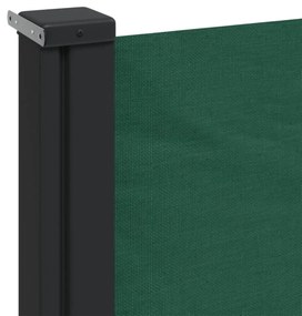 sötétzöld behúzható oldalsó napellenző 140 x 500 cm