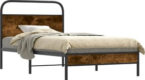 vidaXL ágykeret matrac nélkül 100x190 cm füstölt tölgy fűrészelt fa