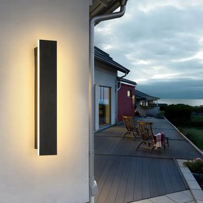 9W Led Fali lámpa Homlokzati IP65 Fali Fekete 30CM Fehér Meleg