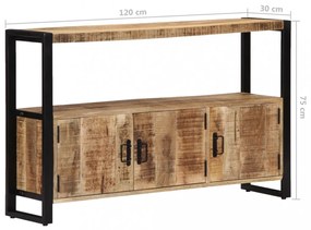 tömör mangófa kisszekrény 120 x 30 x 75 cm