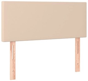 cappuccino színű műbőr rugós ágy matraccal 80 x 200 cm