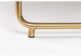 Zöld-aranyszínű kerek dohányzóasztal márvány asztallappal ø 70 cm Timpa – White Label