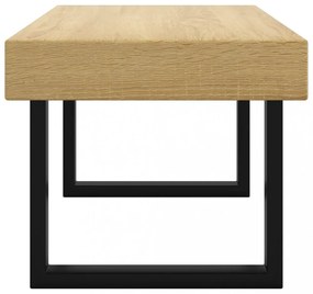 világosbarna és fekete MDF és vas dohányzóasztal 90x45x40 cm