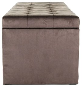 Ülőkés velúr tároló puff, 130 cm, barna - MADISON