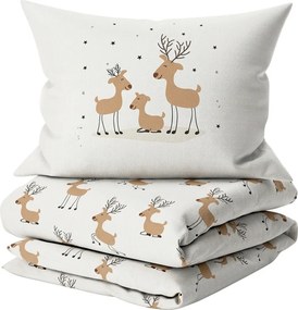 Renforcé pamut ágynemű TIMBA DEER fehér Ágyneműhuzat mérete: 80 x 80 cm | 135 x 200 cm