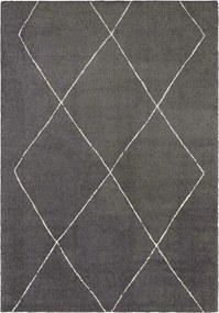 Nappali szőnyeg 120x170cm, modern plüss, grafit krém boho minta