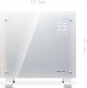 Warmtec EGW elektromos fűtőtest, Wi-Fi-vel irányítható, LCD kijelzővel, fekete, 1000W