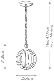 Elstead FE-ALLIER-P-WW - Csillár láncon ALLIER 1xE27/60W/230V tölgy