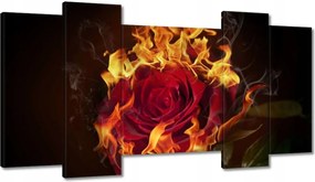 Vászonkép 120x65 Vörös lángoló rózsa