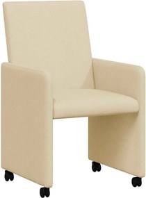 vidaXL Kerekes Étkező Székek 2 pcs Krém 57 x 66 x 94 cm szövet