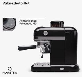 Klarstein Bella Café, eszpresszó kávéfőző, őrlővel együtt, 1550 W, 20 bar, 1,4 liter