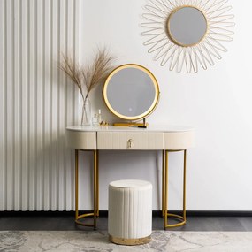 ASHLEY fésülködőasztal bézs/arany