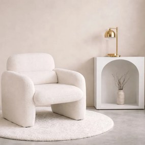 Pihenőfotel krém színben, bouclé kárpittal TOGO