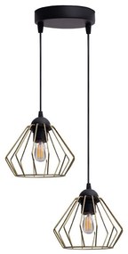 HEXE Csillár zsinóron CEED GOLD 2xE27/60W/230V átm. 28 cm fekete/arany HX0242