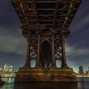 Poszter 30x30cm Manhattan híd a keleti folyó felett, Assaf Frank