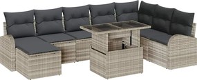 vidaXL Kerti Kanapé Szett párnával 9 pcs Világosszürke