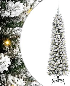 vidaXL Mű karácsonyfa 150 LED-del Fehér 150 cm PVC és Fém és Műanyag
