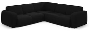 Fekete buklé sarokkanapé (variálható-L alakú) Molino – Micadoni Home