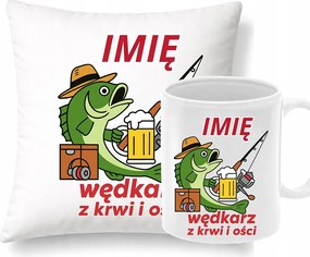 Párna Bögre Névvel ellátott szett Ajándék Horgászoknak Ajándék