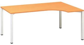 Alfa Office  Alfa 200 ergo irodai asztal, 180 x 120 x 74,2 cm, jobbos kivitel, bükk Bavaria mintázat, RAL9010%