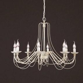 Orion LU 1531/8 - Csillár láncon VELA 8xE14/40W/230V átm. 80 cm fehér/arany/patinás