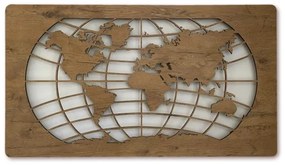 Li-Go 4868/DUB2 - LED fali dekoráció LED/24W/230V 110x60 cm tölgy/világtérkép