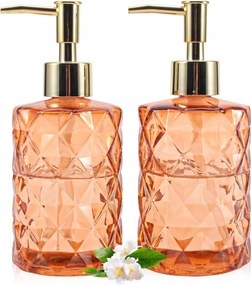 Szappanadagoló pumpás gyémánt akcesoria fürdőszobai borostyán 2 db