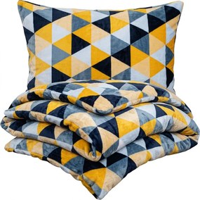 4Home Scandi triangle mikroflanel ágyneműhuzat, 140 x 220 cm, 70 x 90 cm, 140 x 220 cm, 70 x 90 cm
