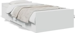 vidaXL fehér szerelt fa ágykeret fiókokkal 75x190 cm