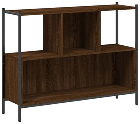barna tölgy színű szerelt fa könyvszekrény 102x28x77,5 cm