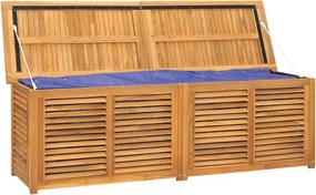 vidaXL tömör tíkfa kerti tárolóláda zsákkal 175 x 50 x 55 cm